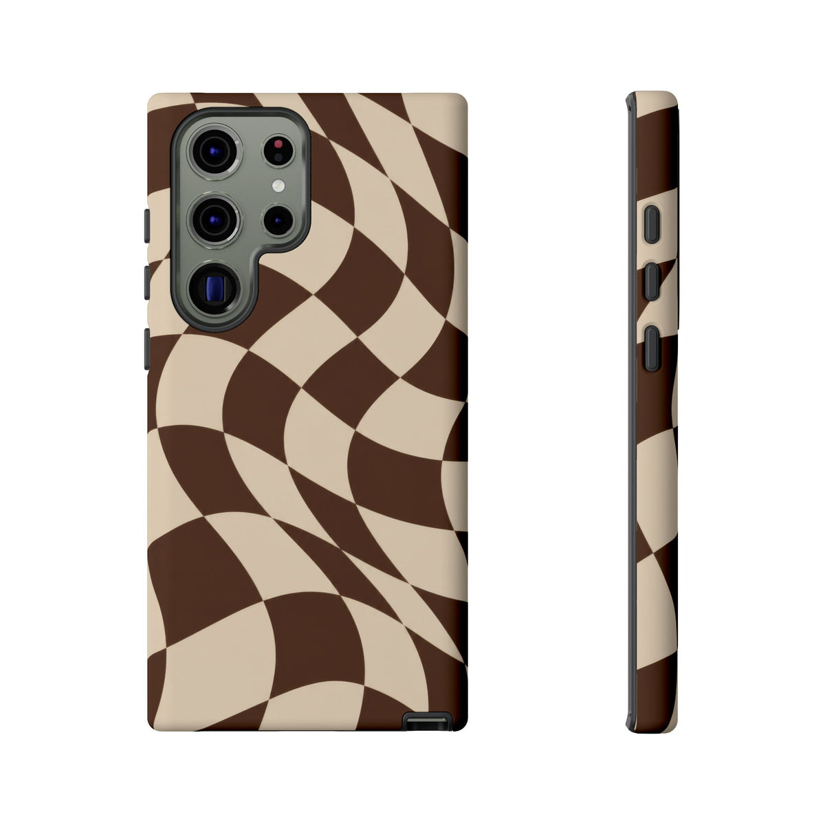 Espresso Wave Samsung Galaxy Tough Case | brown checkerboard