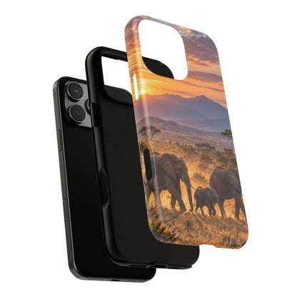 Elephants at First Light iPhone Tough Case | african elephants