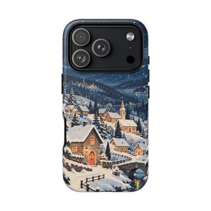 Snowfall on Juniper Lane iPhone Tough Case | christmas village