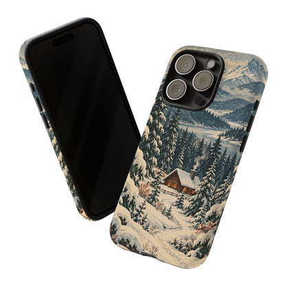 Vintage Winter Cabin Tough Phone Case
