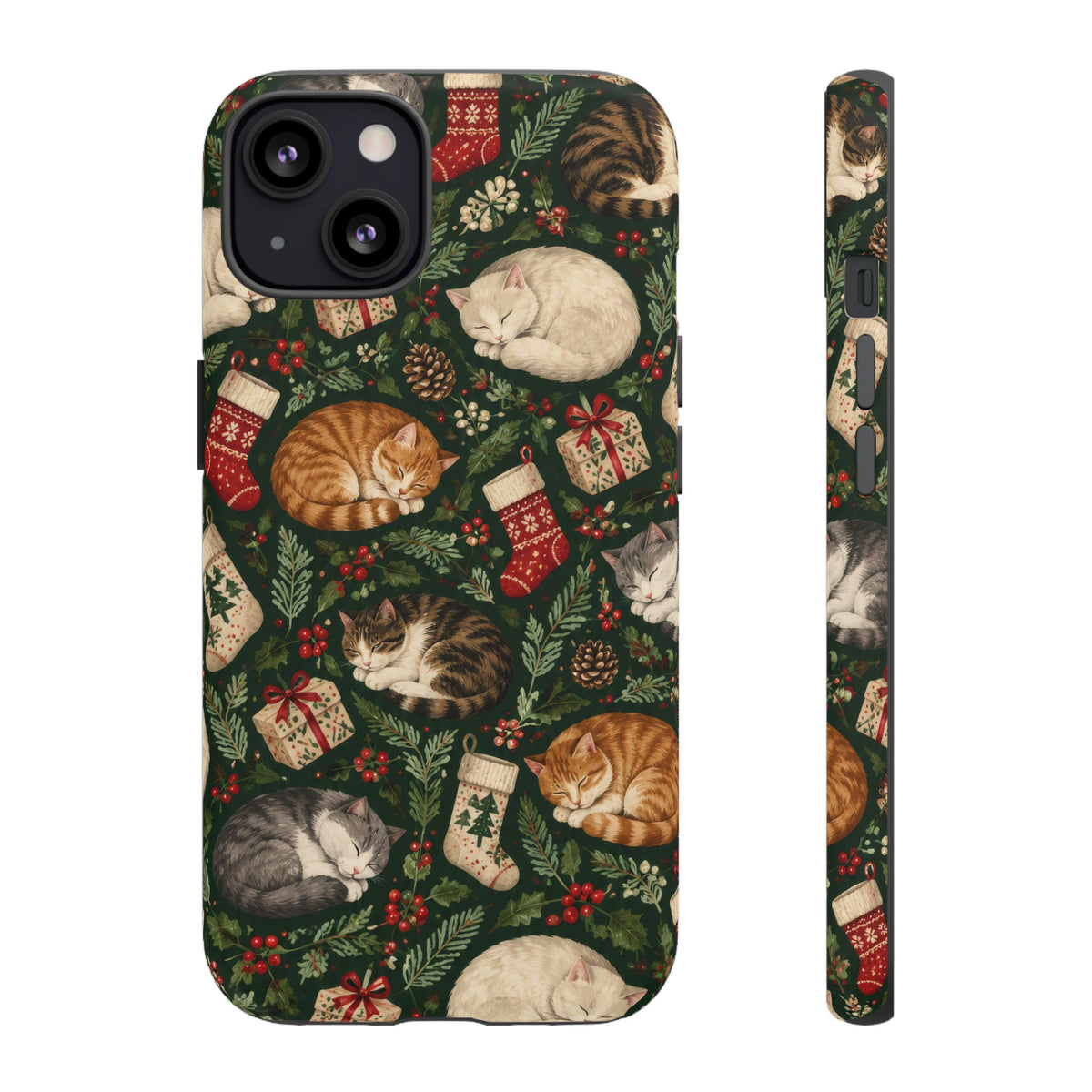 Christmas Cat Naps iPhone Tough Case | christmas cats