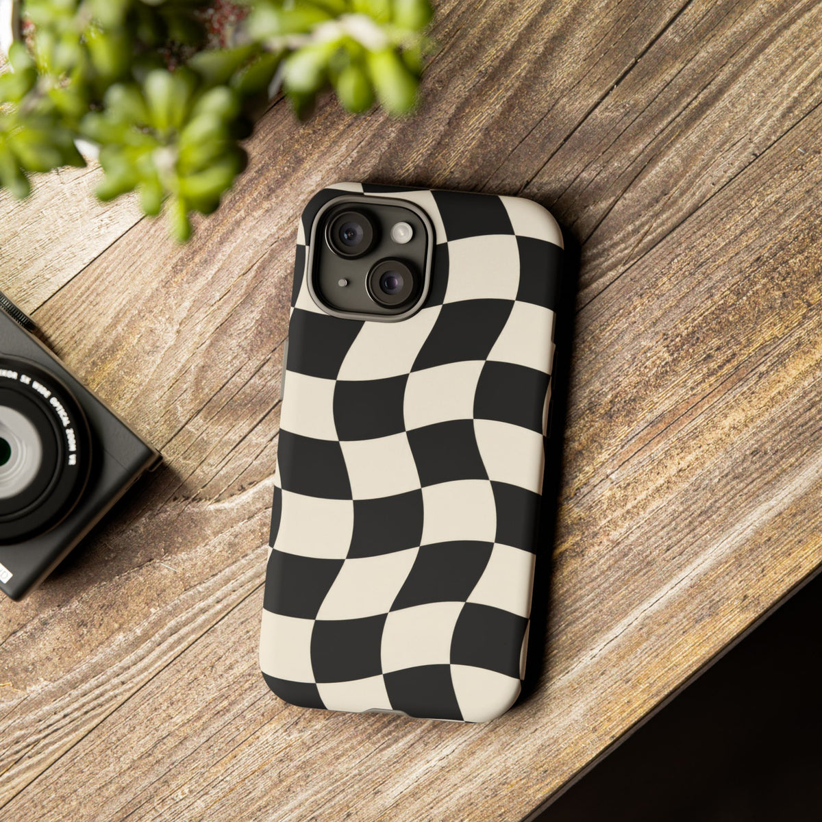 Liquid Check iPhone Tough Case | Wavy Checkerboard