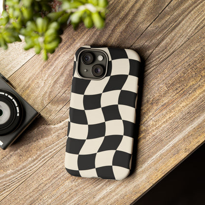 Liquid Check iPhone Tough Case | Wavy Checkerboard