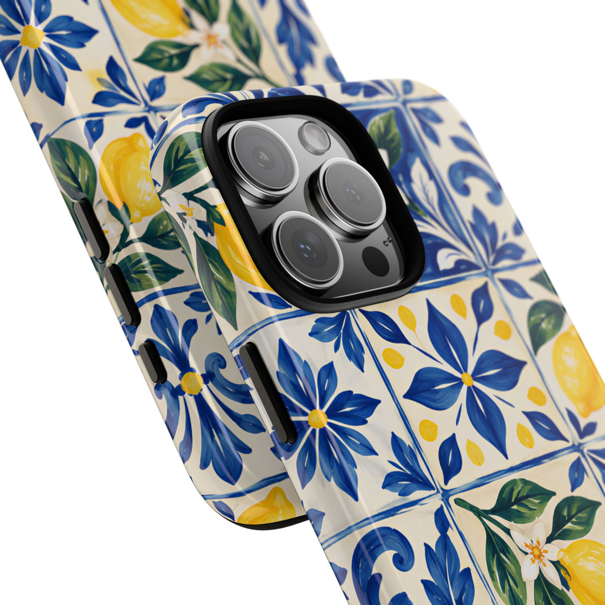 Blue Lemon Tile iPhone Tough Case | Azulejo Orchard