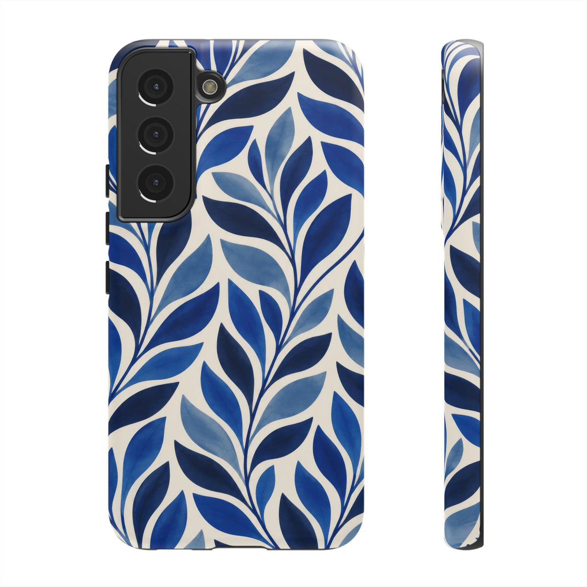 Cobalt Current Samsung Galaxy Tough Case | Cobalt Blue Leaf Pattern