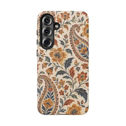 Saffron Heirloom Samsung Galaxy Tough Case | Floral Paisley on Ivory
