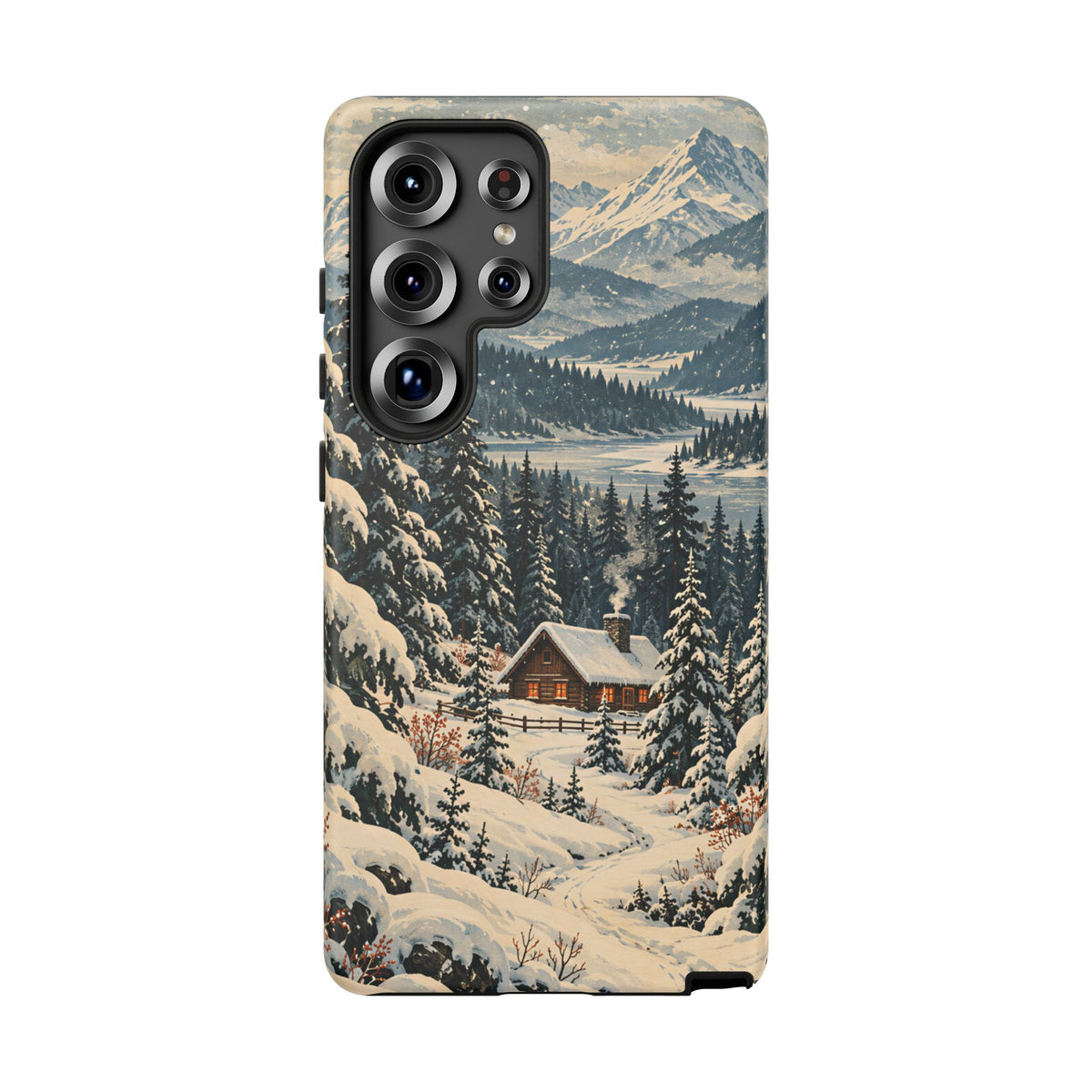 Vintage Winter Cabin Tough Phone Case