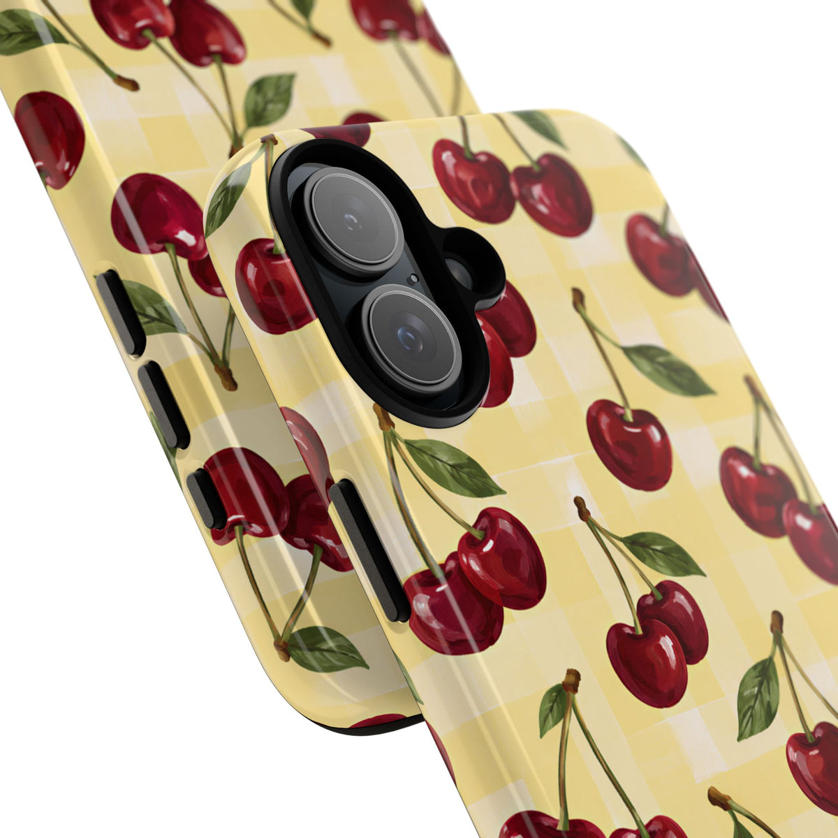 Cherry Gingham iPhone Tough Case | Cherry Picnic