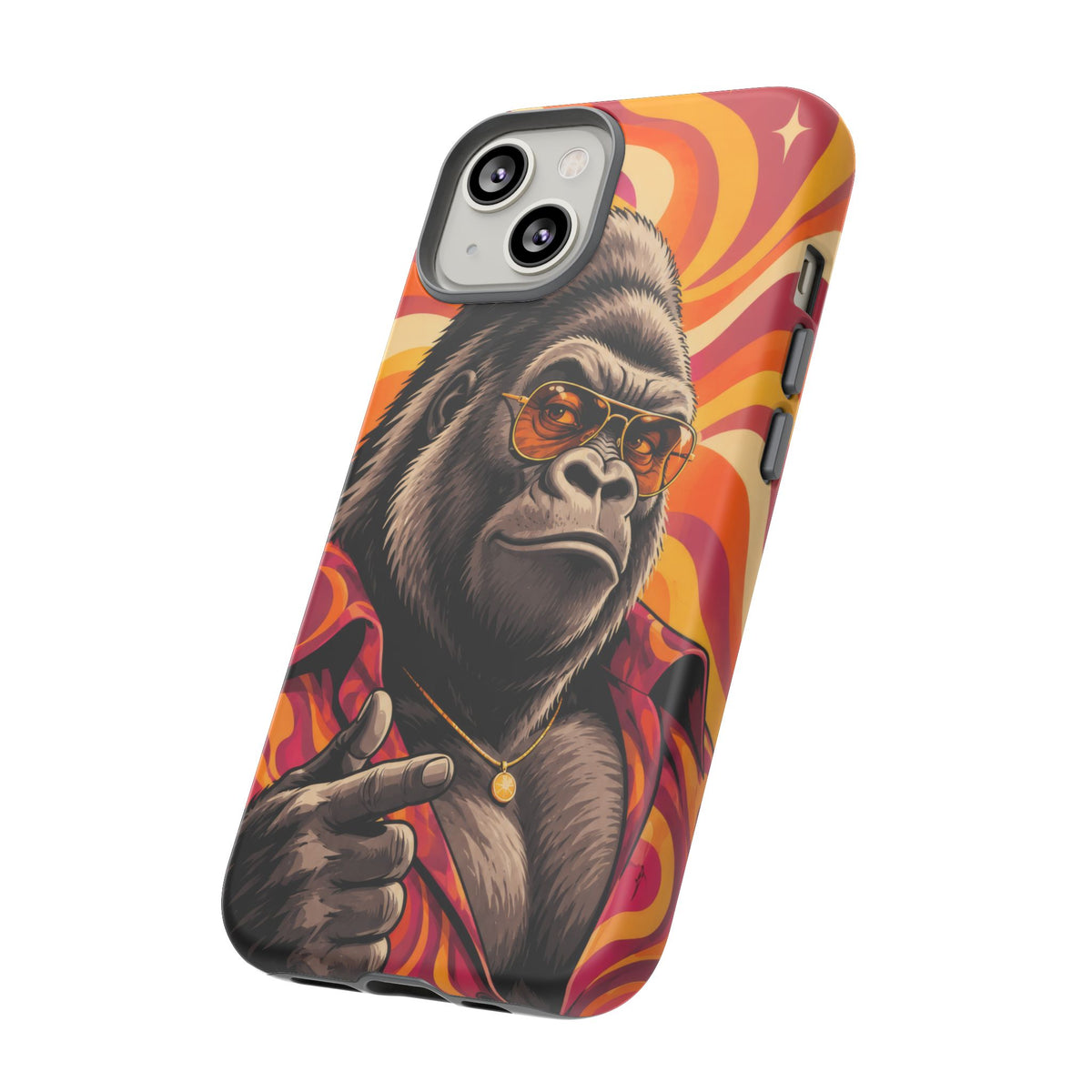 Velvet Groove iPhone Tough Case | Retro Disco Gorilla Art