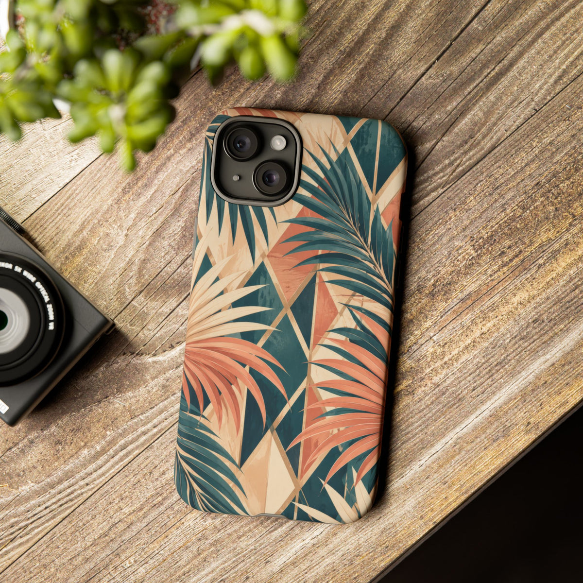 Coral Palm Pavilion iPhone Tough Case | art deco