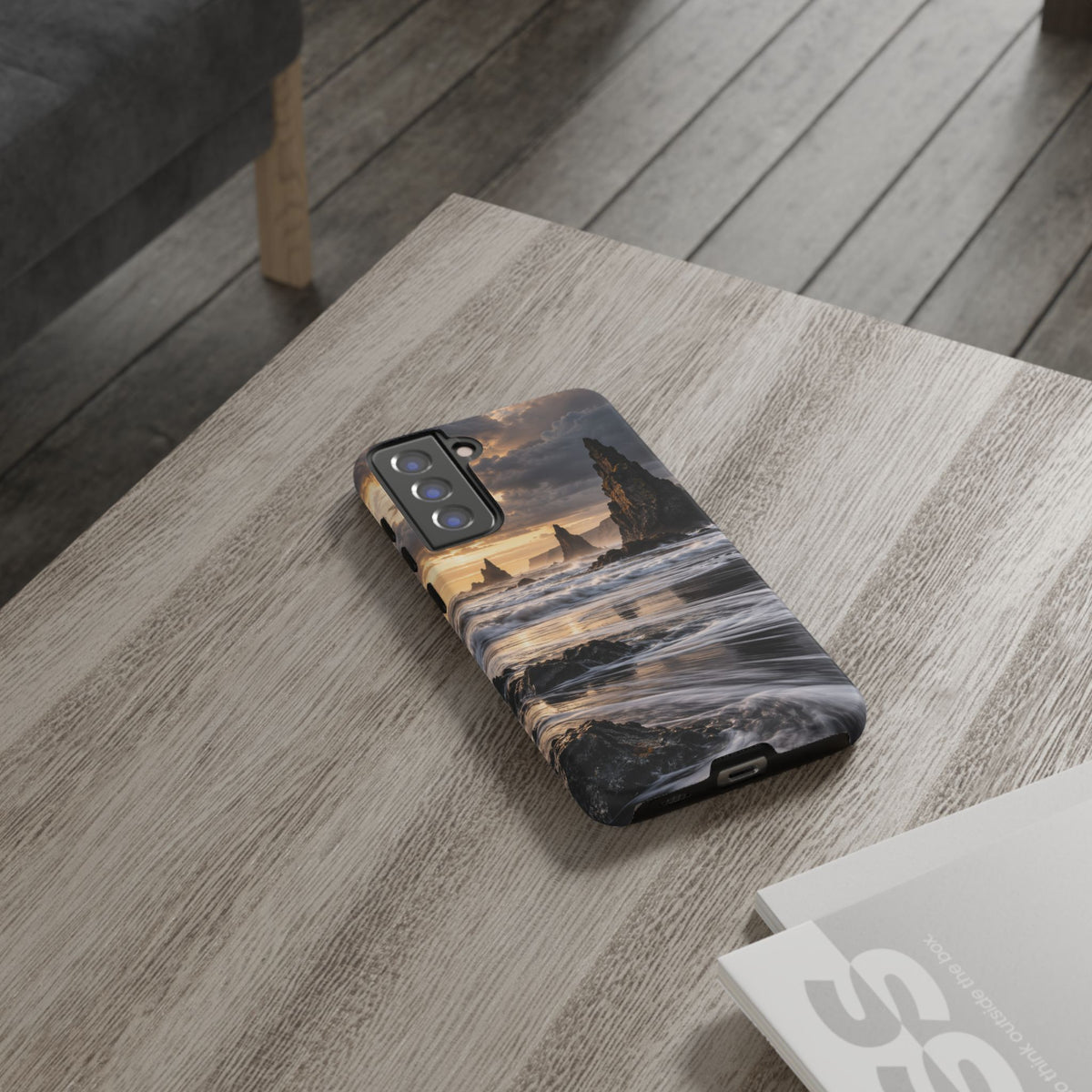 Black Sand and Silver Samsung Galaxy Tough Case | black sand beach