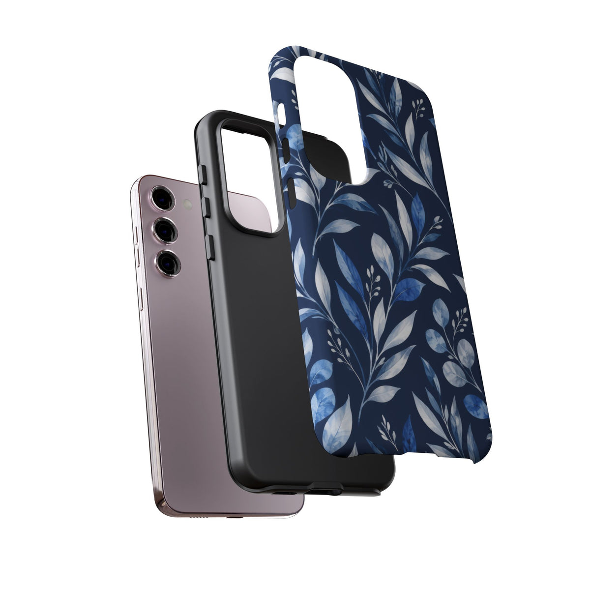 Blue Hour Botanical Samsung Galaxy Tough Case | Blue Botanical Leaf Pattern