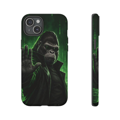 Cyberpunk Gorilla iPhone Tough Case | Neon Code Silverback