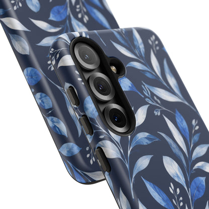 Blue Hour Botanical Samsung Galaxy Tough Case | Blue Botanical Leaf Pattern