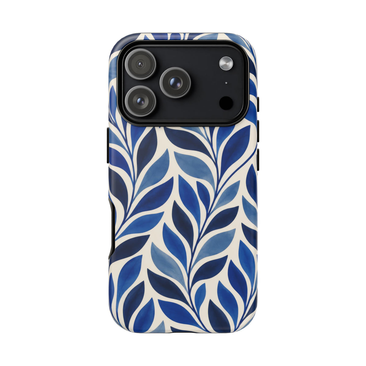 Cobalt Current iPhone Tough Case | Cobalt Blue Leaf Pattern