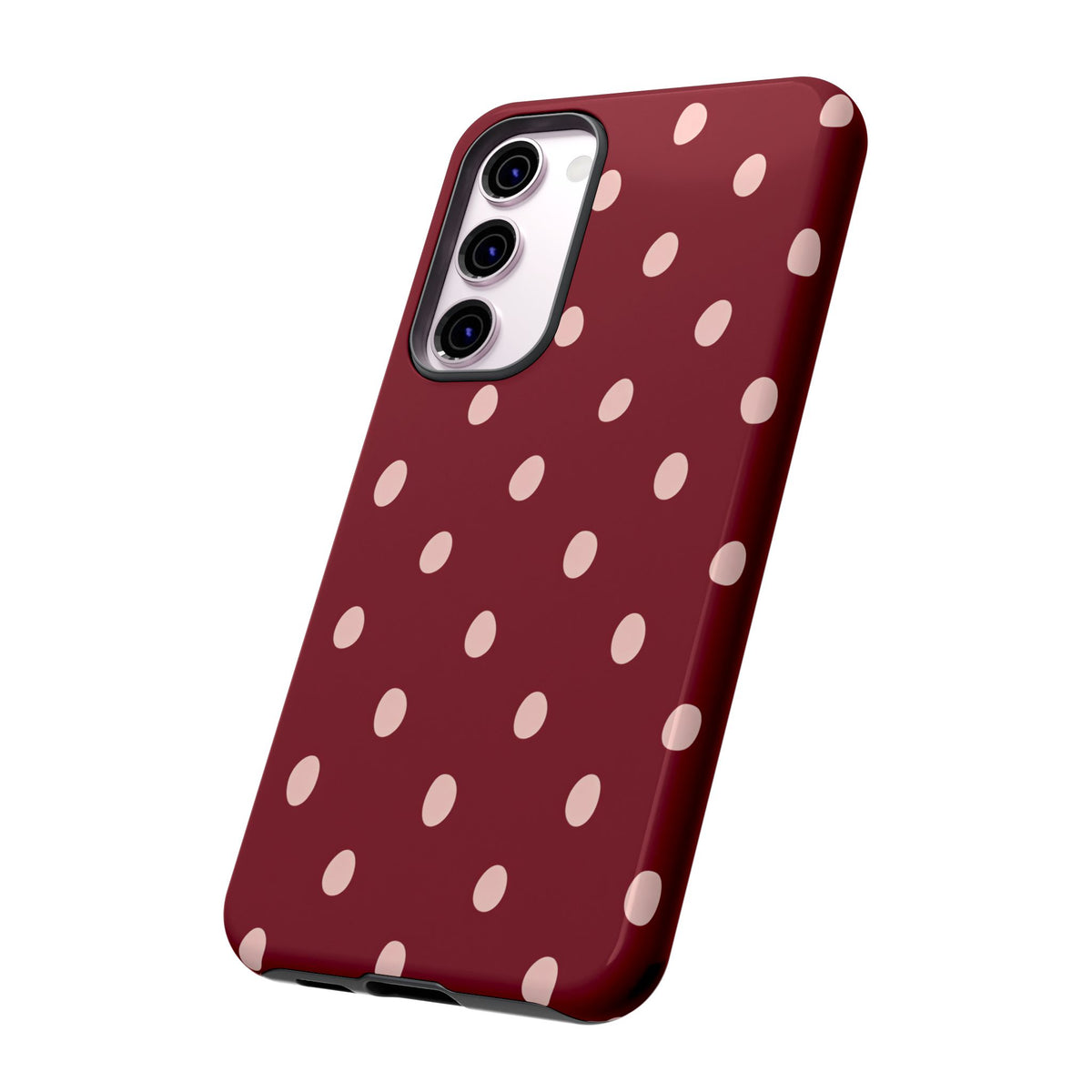 Burgundy Polka Dot Samsung Galaxy Tough Case | Mulberry Confetti