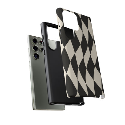 Harlequin Sway Samsung Galaxy Tough Case | Black & White Harlequin