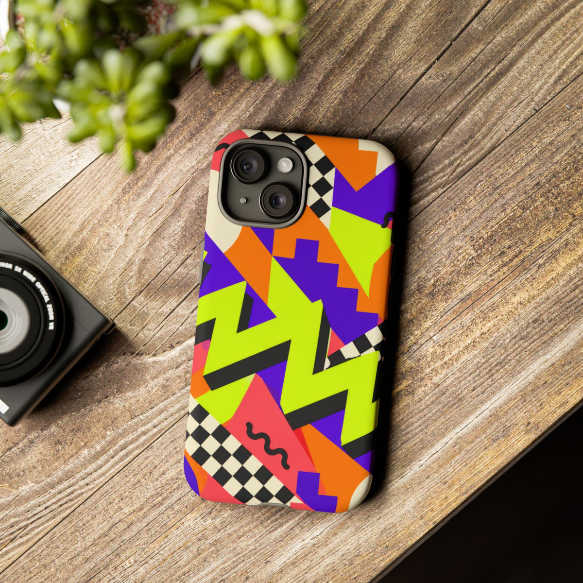 Acid Arcade iPhone Tough Case | Bright Retro Geometry