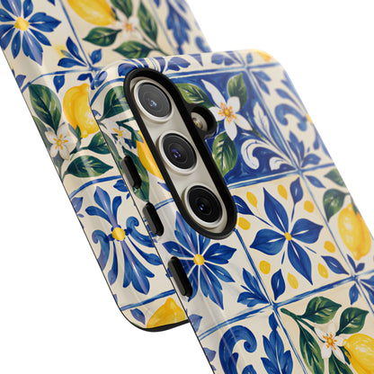 Blue Lemon Tile Samsung Galaxy Tough Case | Azulejo Orchard