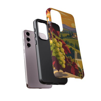 Wine & Grapes — Golden Vintage Samsung Galaxy Tough Case | wine grapes