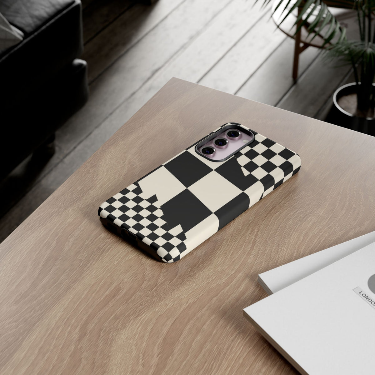 Check Shift Samsung Galaxy Tough Case | Black & White Checkerboard