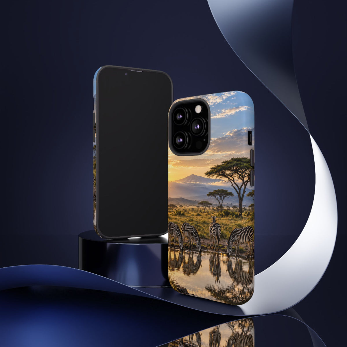 Zebra Water Mirror iPhone Tough Case | zebra safari