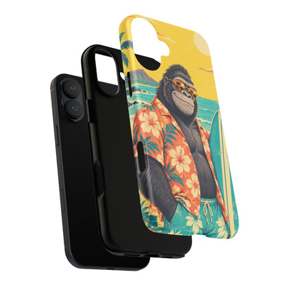 Banana Break iPhone Tough Case | Retro Surf Gorilla Art