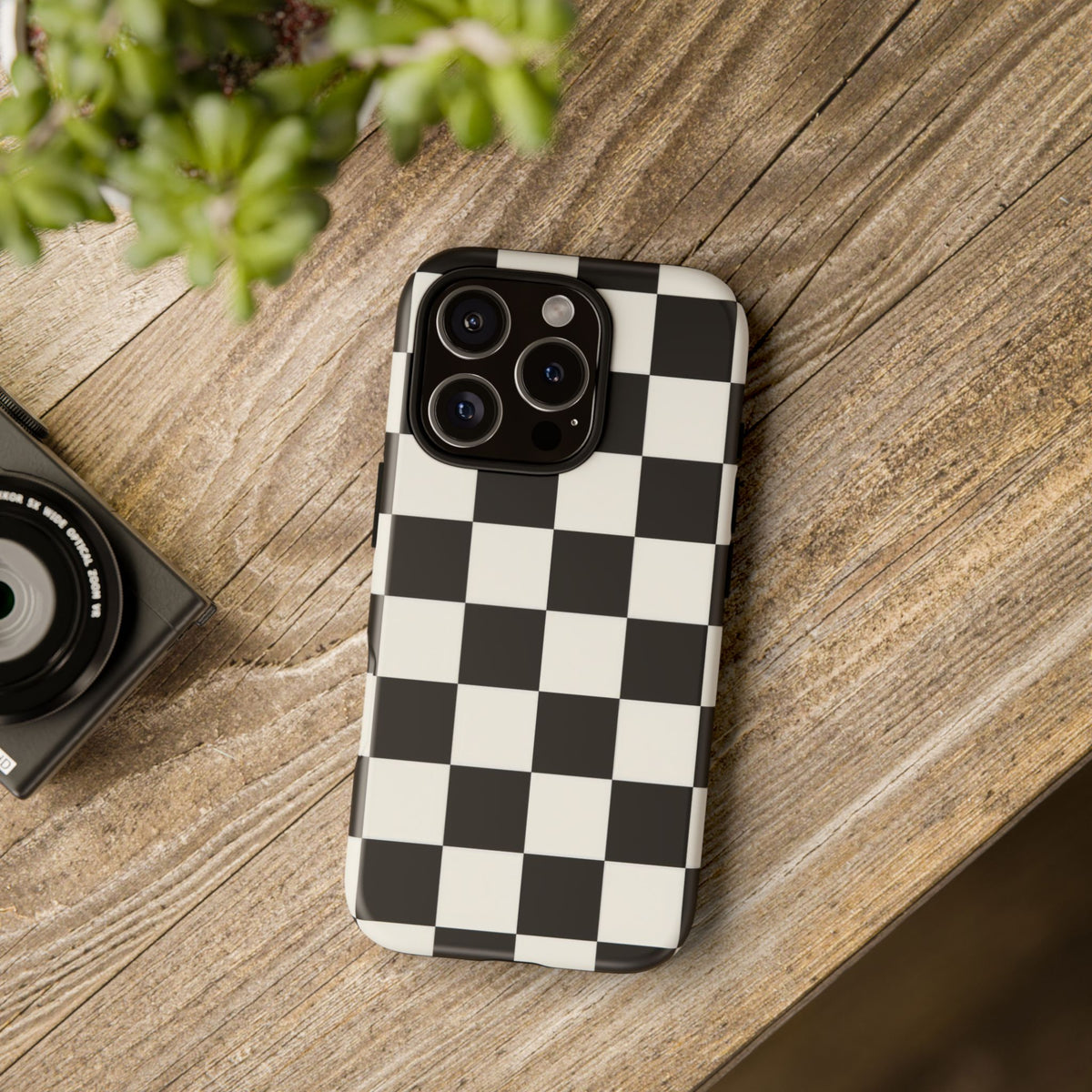 Classic Check iPhone Tough Case | Black & White Checkerboard