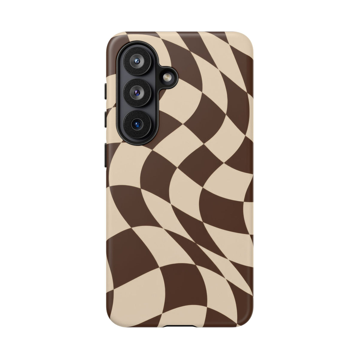 Espresso Wave Samsung Galaxy Tough Case | brown checkerboard