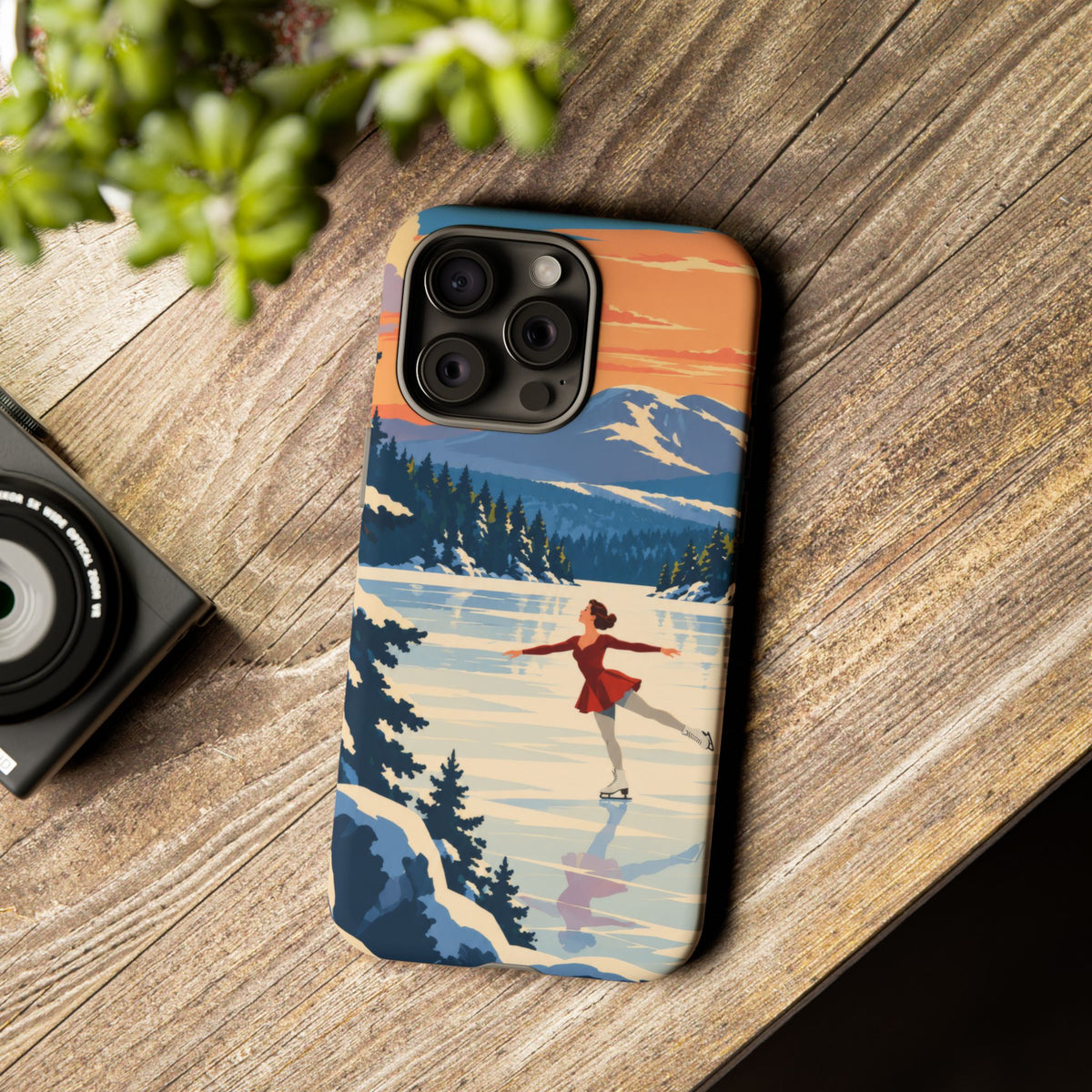Lake Placid Skater — Winter Glide iPhone Tough Case