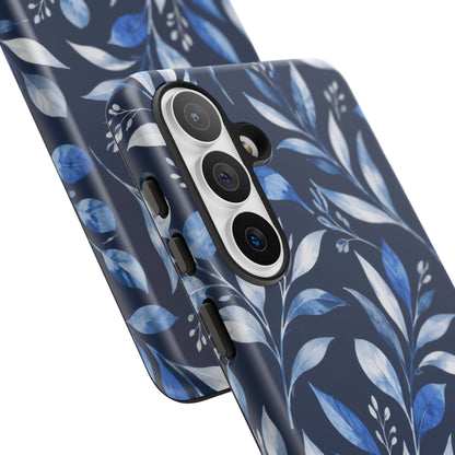 Blue Hour Botanical Samsung Galaxy Tough Case | Blue Botanical Leaf Pattern