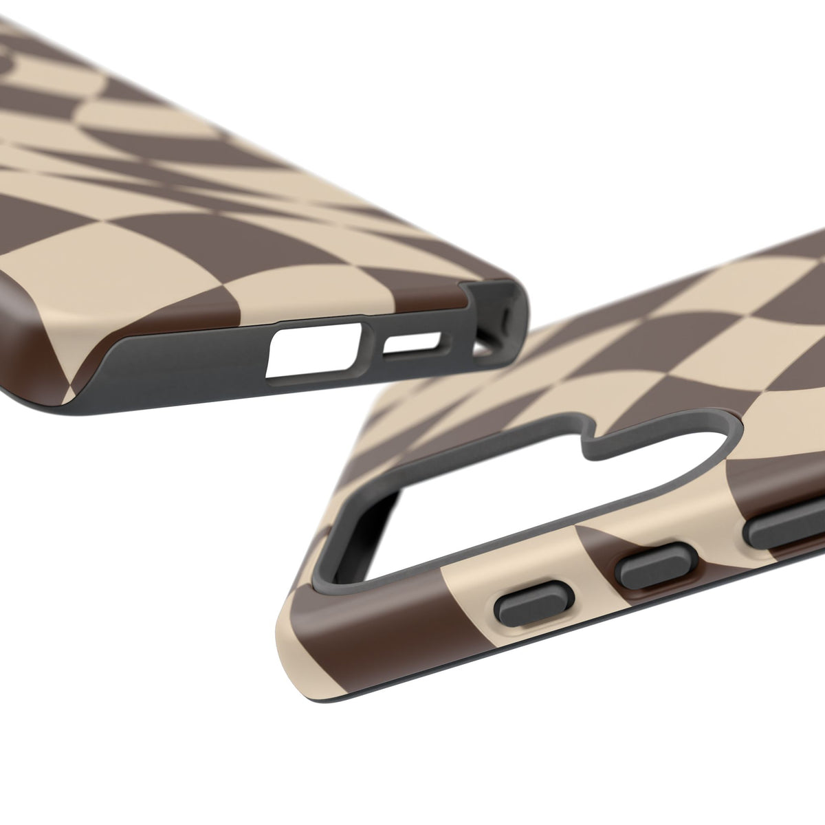 Espresso Wave Samsung Galaxy Tough Case | brown checkerboard