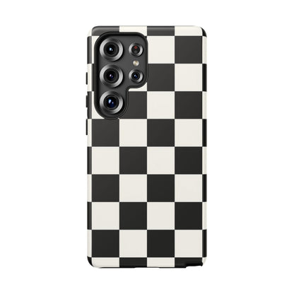Classic Check Samsung Galaxy Tough Case | Black & White Checkerboard