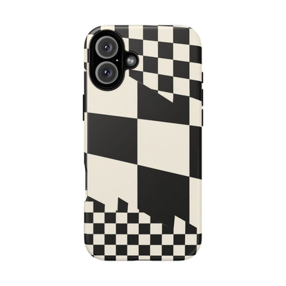 Check Shift iPhone Tough Case | Black & White Checkerboard