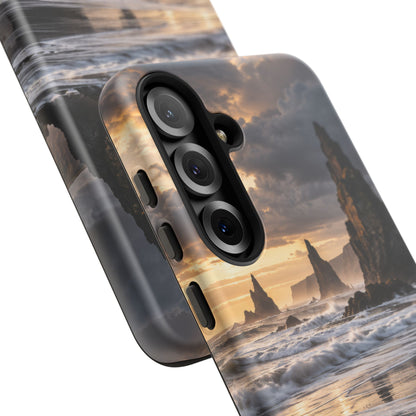 Black Sand and Silver Samsung Galaxy Tough Case | black sand beach