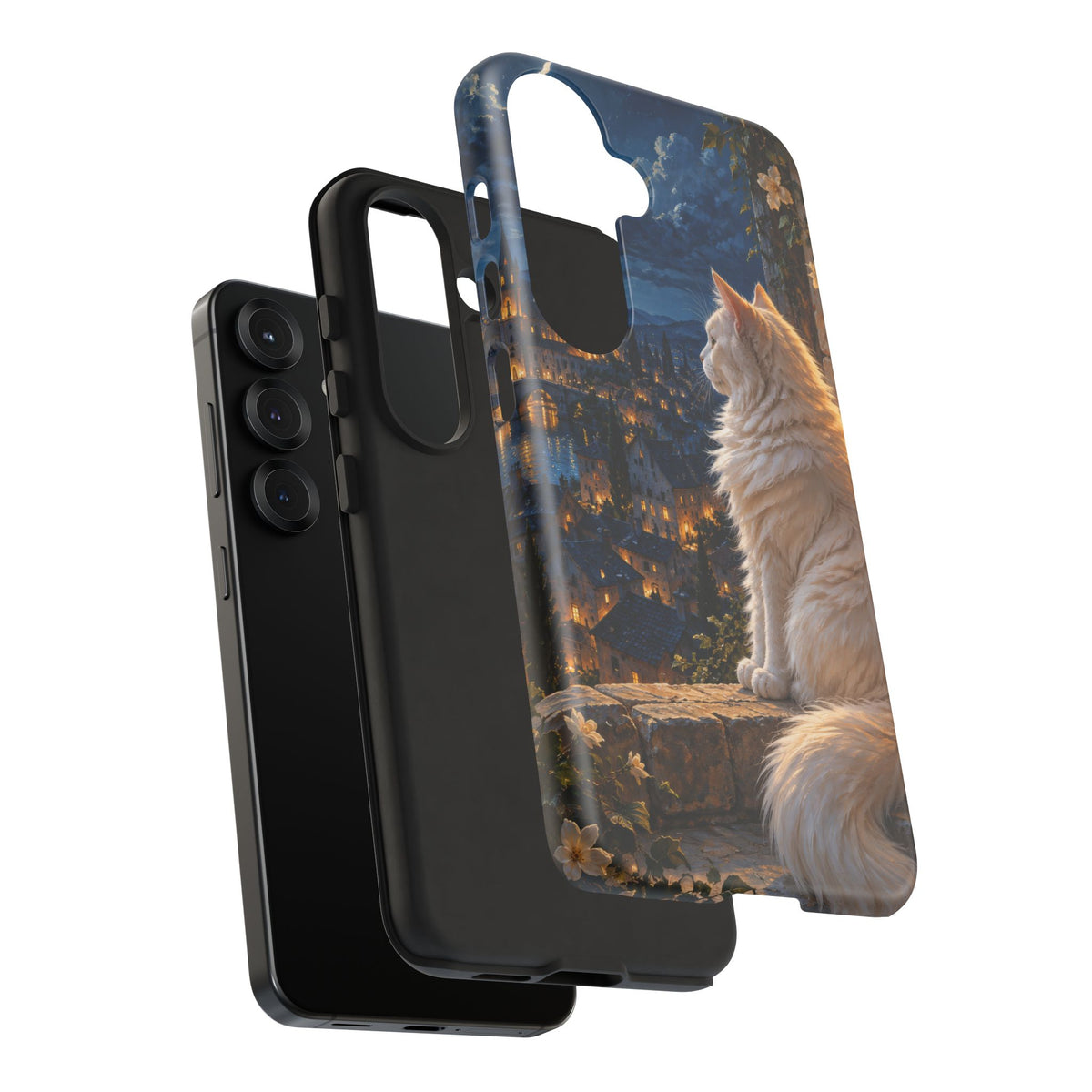 Moonlit Window Samsung Galaxy Tough Case | white cat