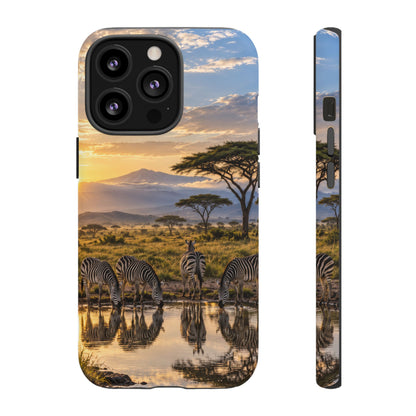 Zebra Water Mirror iPhone Tough Case | zebra safari