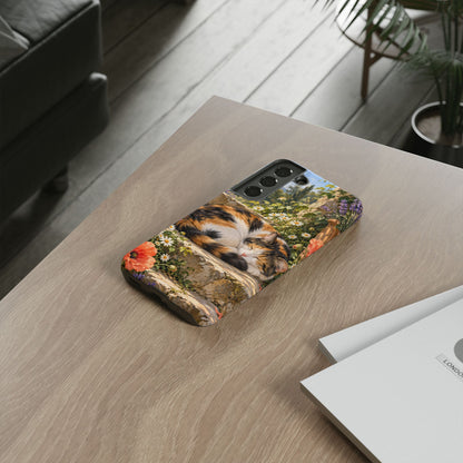 Garden Nap Samsung Galaxy Tough Case | calico cat