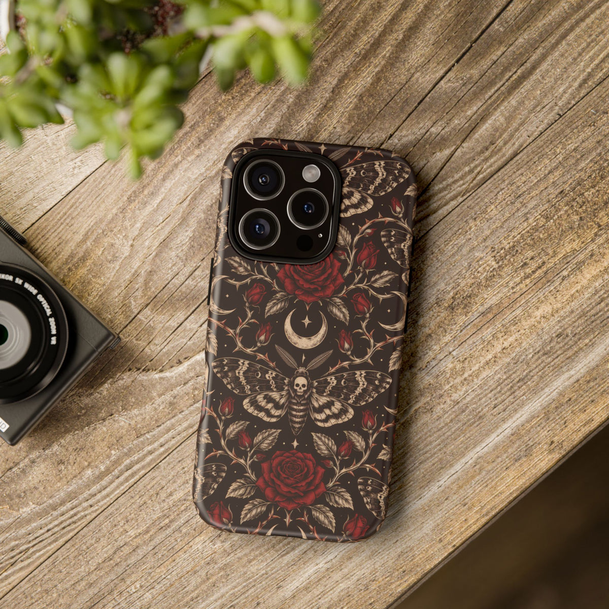 Velvet Moth Masquerade iPhone Tough Case | gothic moth