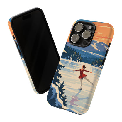 Lake Placid Skater — Winter Glide iPhone Tough Case