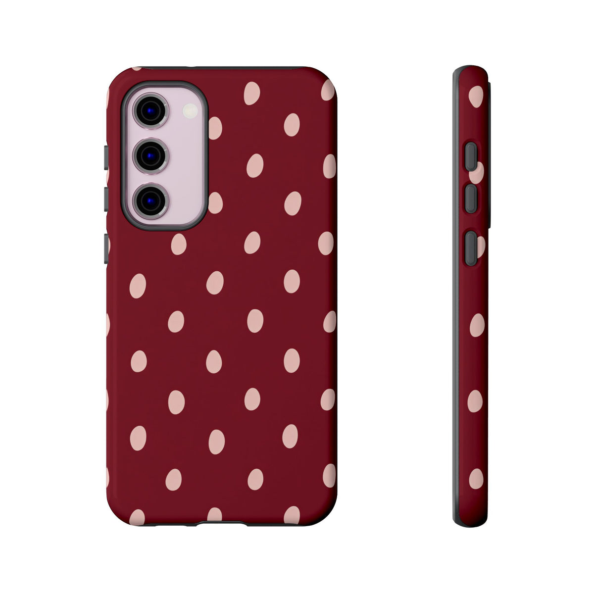 Burgundy Polka Dot Samsung Galaxy Tough Case | Mulberry Confetti