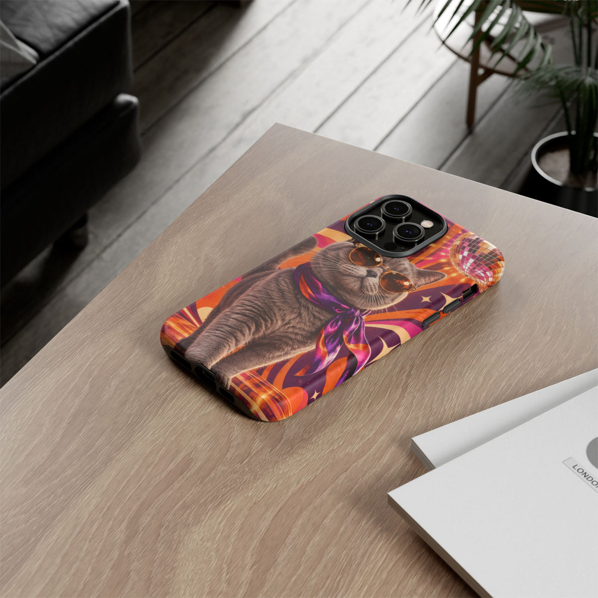 Disco Whiskers iPhone Tough Case | disco cat
