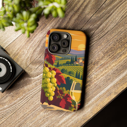 Wine & Grapes — Golden Vintage iPhone Tough Case | wine grapes