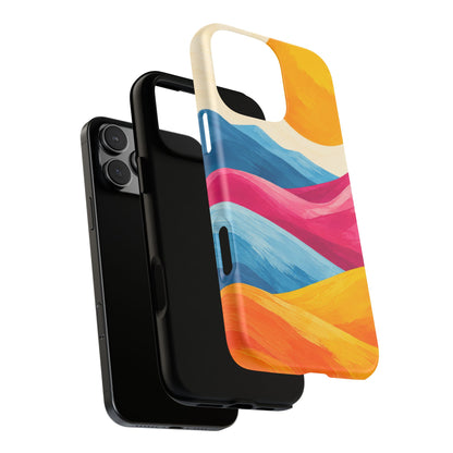 Golden Drift iPhone Tough Case | colorful hills