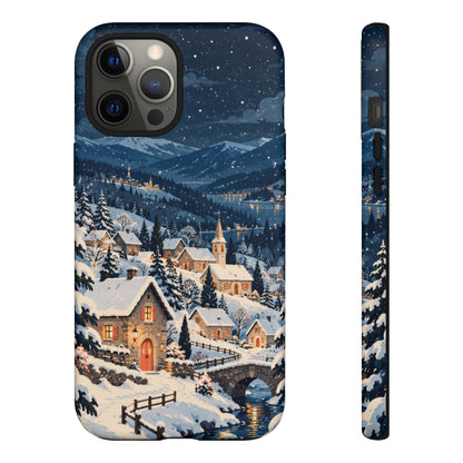 Snowfall on Juniper Lane iPhone Tough Case | christmas village