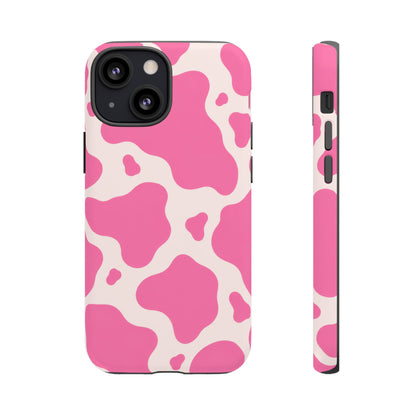Strawberry Milk iPhone Tough Case | Pink Cow Print