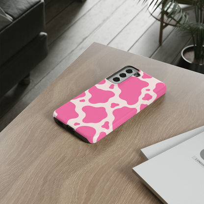 Strawberry Milk Samsung Galaxy Tough Case | Pink Cow Print
