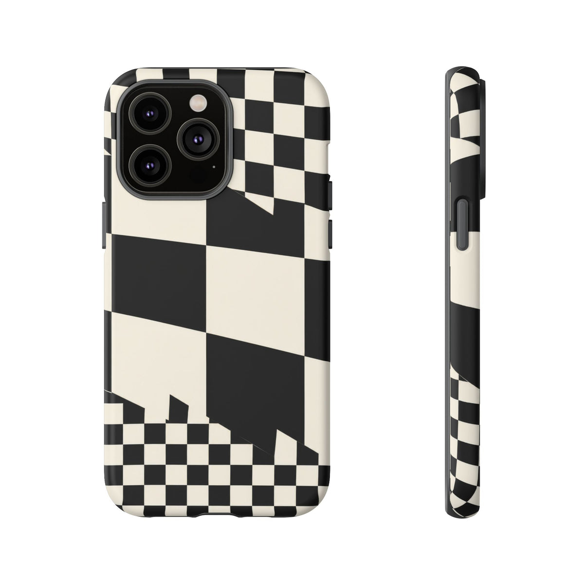 Check Shift iPhone Tough Case | Black & White Checkerboard