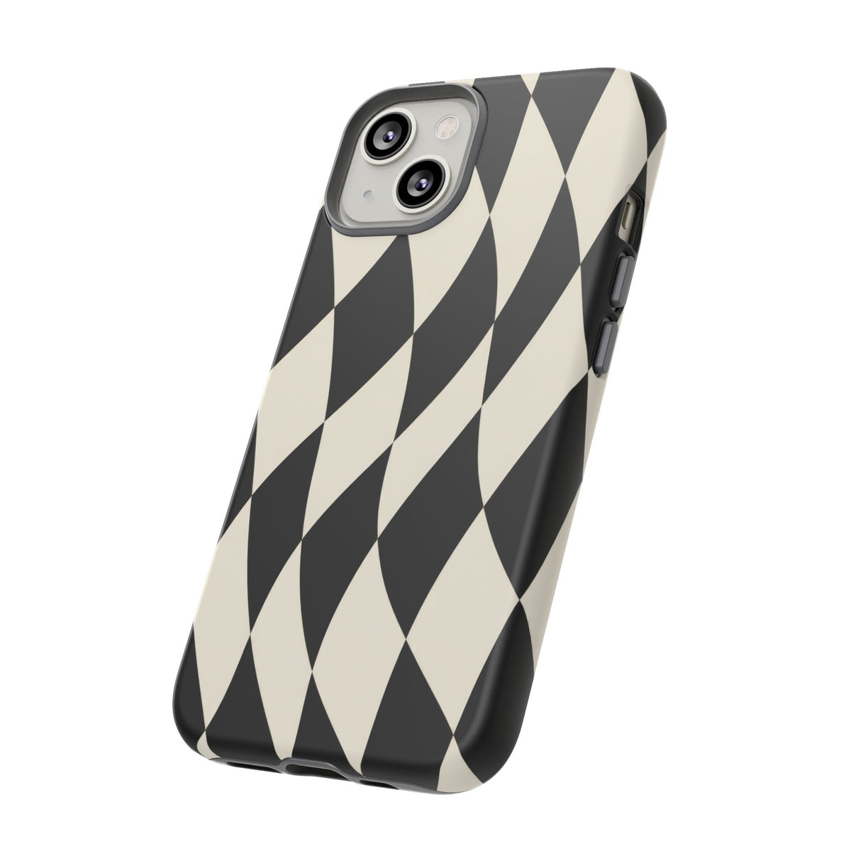 Harlequin Sway iPhone Tough Case | Black & White Harlequin