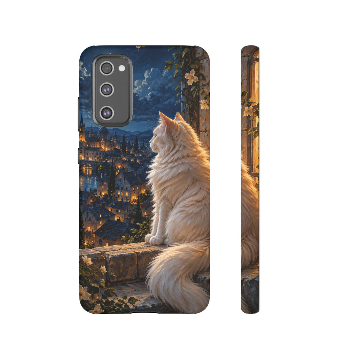 Moonlit Window Samsung Galaxy Tough Case | white cat